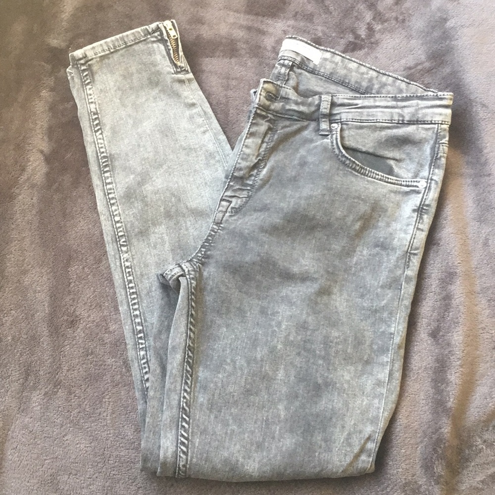 Zara gray acid washed denim
